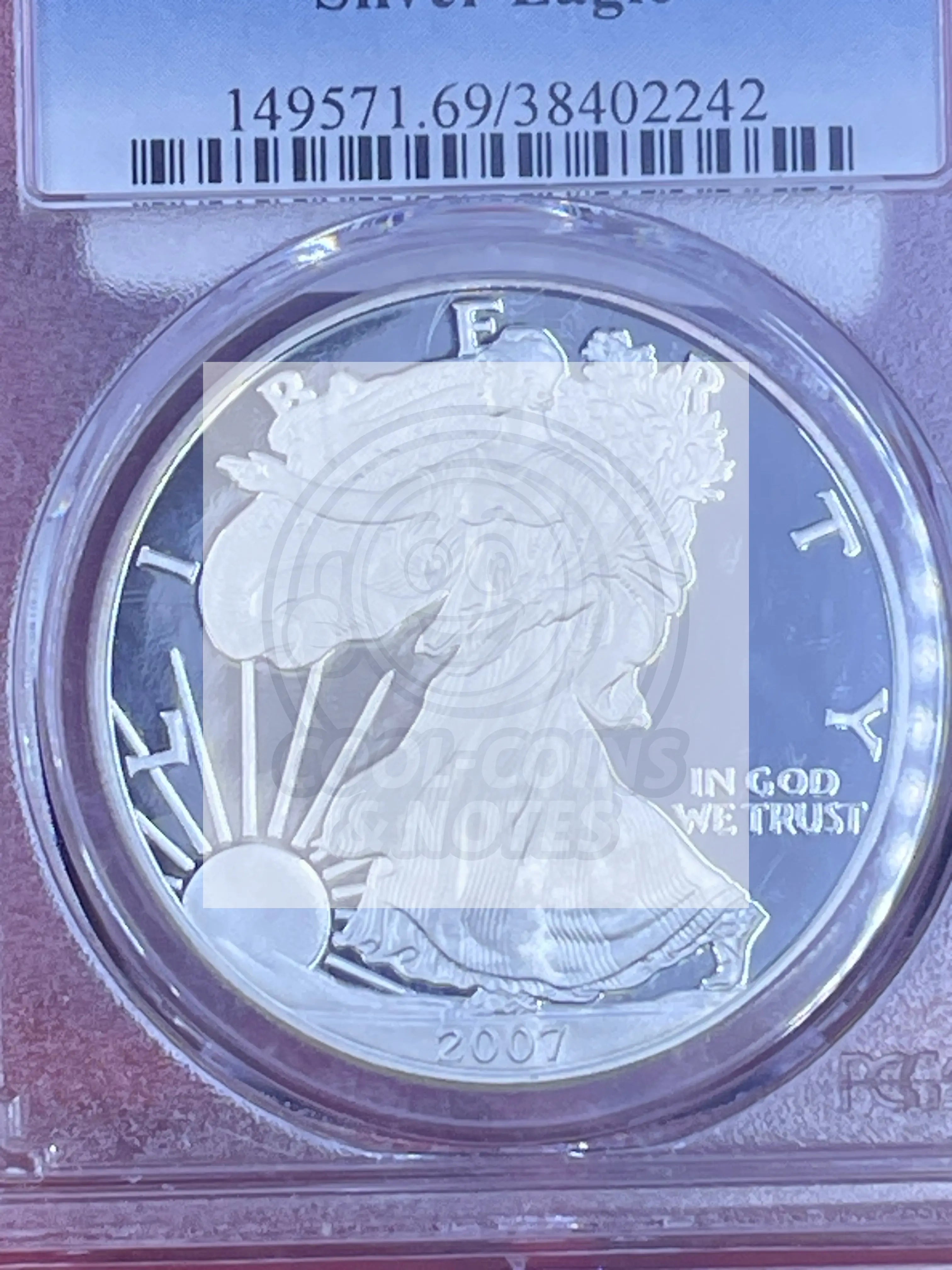 2007-W 1 American Silver Eagle Proof PR69DCAM PCGS DCAM Coin Cool Coins & Notes